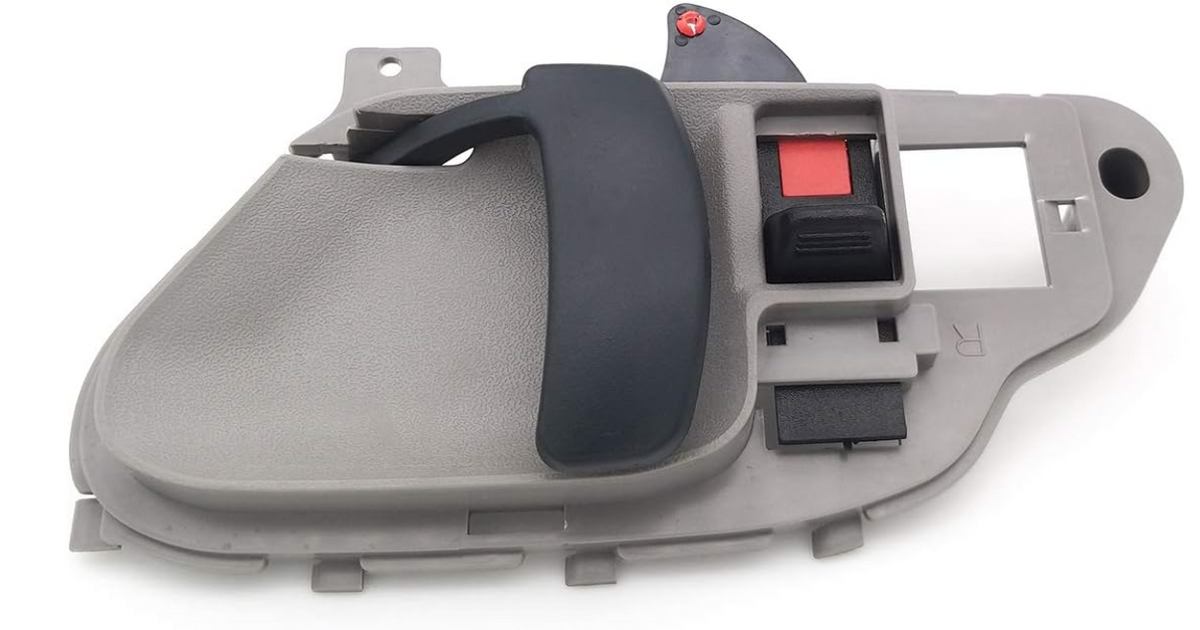 Interior Door Handle, Front Right & Left - Compatible with 1995-2000 Chevrolet, GMC C/K 1500, 2500, 3500, Suburban, Tahoe, Yukon - Textured Gray, Metal - OEM 15708043, 15708044, 77187CD, 77186CD