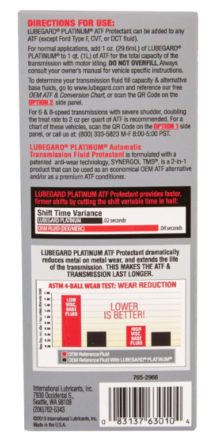 Lubegard Automatic Transmission Fluid Protector 2-in-1