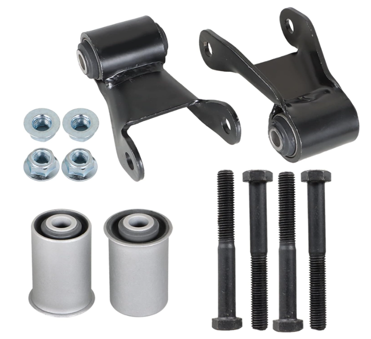 WLFNHB Pair Rear Leaf Spring Shackle Repair Kit 2Pc w/Bushing Replacement for Chevrolet Replacement for GMC Models GMT400 Chevy Blazer Yukon Tahoe 1988-1998 GM C1500 K1500