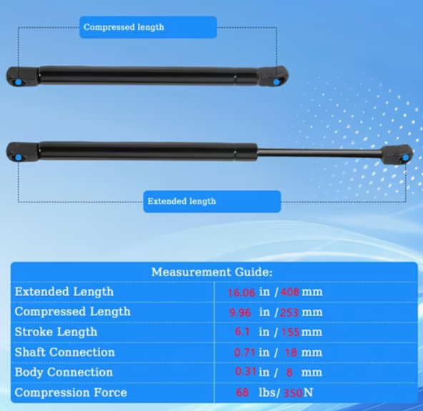 Tailgate Gas Struts - Pair - Land Rover Defender - LR016708