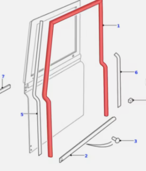 Door Seal Set - Front Pair - Land Rover Defender - LR077686