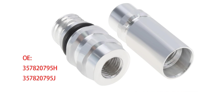 VGOL 2-Piece Set R134A Air Conditioning Conversion Adapter Kit 357820795H 357820795J Aluminium Alloy Retrofit Valve