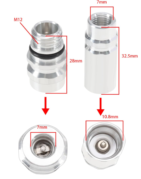 VGOL 2-Piece Set R134A Air Conditioning Conversion Adapter Kit 357820795H 357820795J Aluminium Alloy Retrofit Valve
