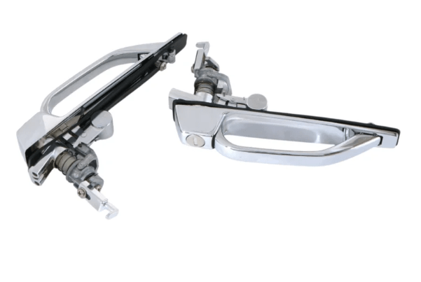 Exterior Door Handle Set, Chrome, Pair - Mercedes-Benz R107 SL - AP-Aussentuergriffe - Obscure Parts