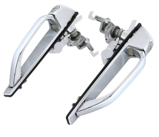 Exterior Door Handle Set, Chrome, Pair - Mercedes-Benz R107 SL - AP-Aussentuergriffe - Obscure Parts